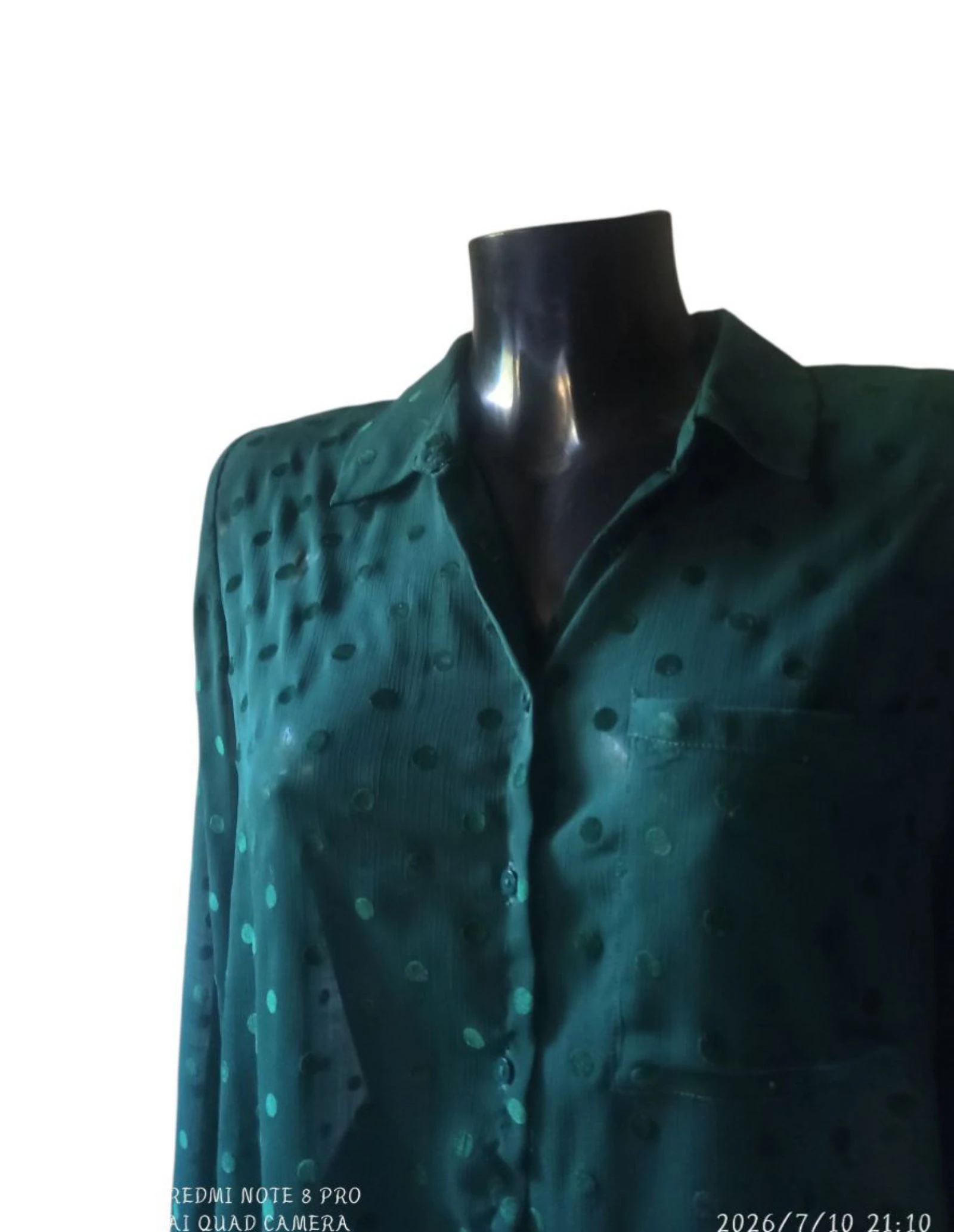 Blusa camisera verde esmeralda